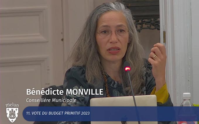 Intervention de Bénédicte lors de la séance du 6 avril 2023 du conseil municipal de Melun